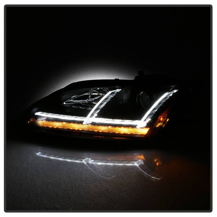 Spyder 08-15 Audi TT Halogen Projector Headlights w/Seq Turn Signal - Black (PRO-YD-ATT08-BK) 5085535