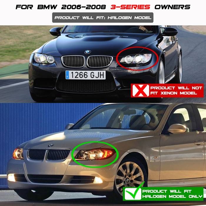 Spyder BMW E90 3-Series 06-08 Projector LED Halo Amber Reflctr Rplc Bulb Smke PRO-YD-BMWE9005-AM-SM 5009029