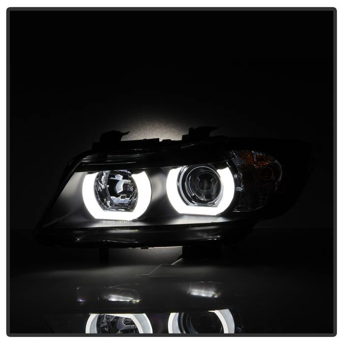 Spyder BMW E90 3-Series 06-08 4DR Headlights - Halogen Model Only - Black PRO-YD-BMWE9005V2-AM-BK 5083432