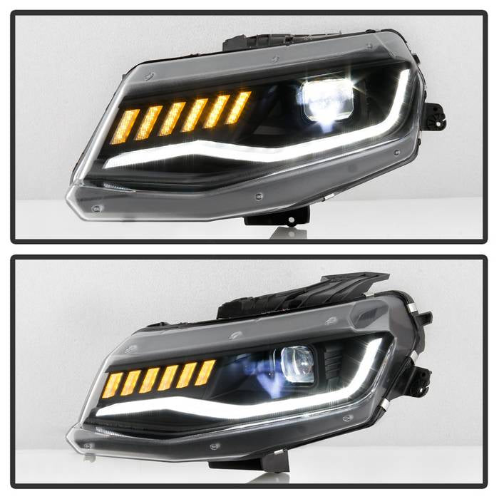 Spyder Chevy Camaro 16-18 HID Model Full LED Headlights Black PRO-YD-CCAM16HIDAP-SEQ-BK 5087355