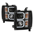 Spyder Chevy Silverado 2014-16 2500 HD Projector Headlights Light Bar DRL Blk PRO-YD-CSHD14-LBDRL-BK 5081032