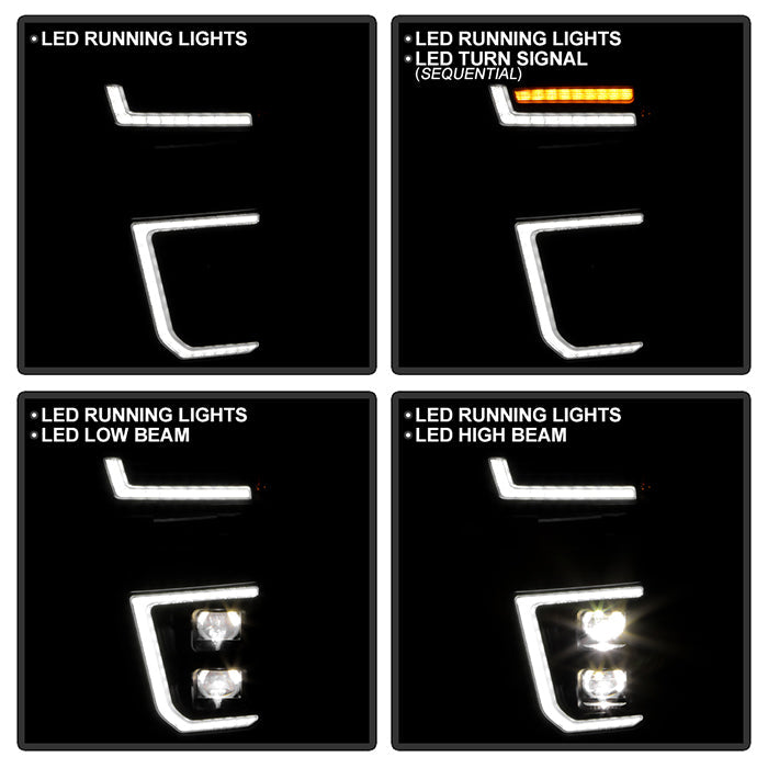 SPYDER Chevy Silverado 20-23 HD 2500/3500 High-Power LED Module - Black (PRO-YD-CSHD20AP-SEQ-BK) 5088840
