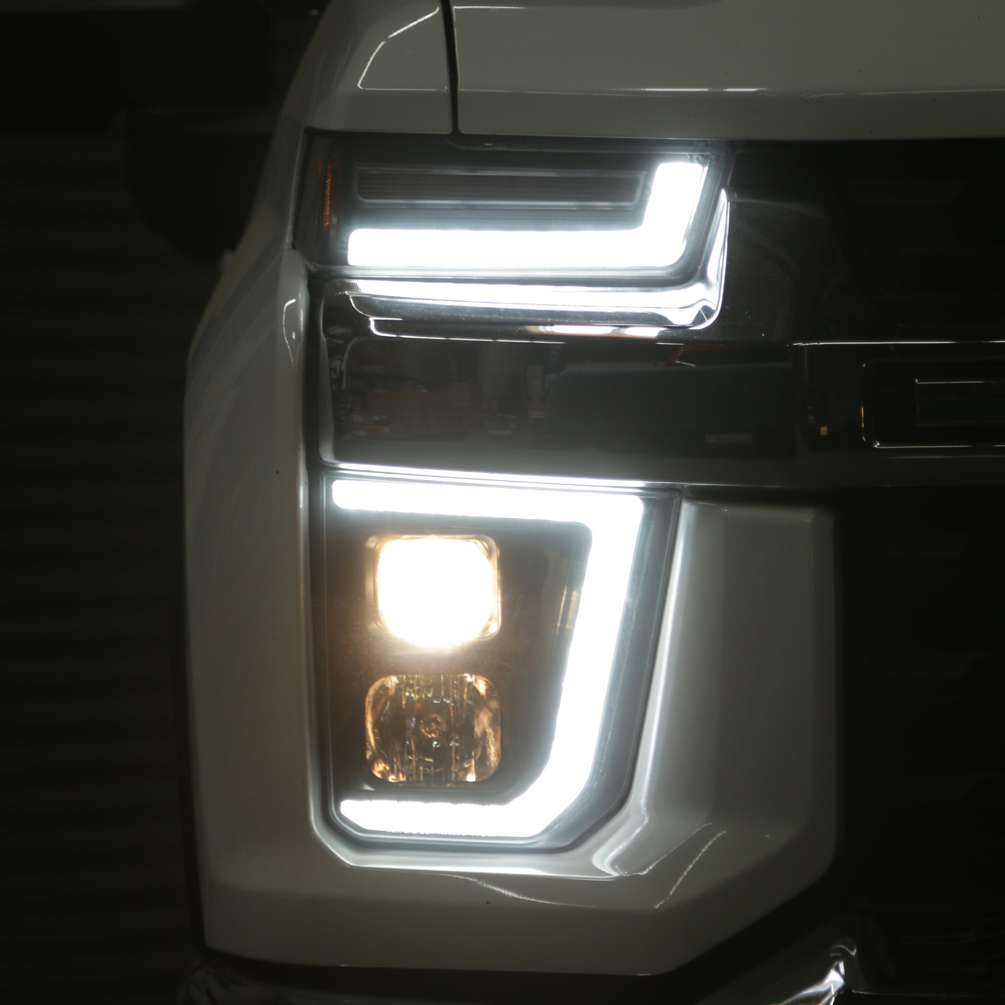 SPYDER 20-23 Chevy Silverado 2500/3500 Proj Headlights - LED DRL - Black PRO-YD-CSHD20SI-SEQ-BK 5088796
