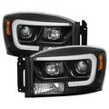 Spyder Dodge Ram 1500 06-08 V2 Projector Headlights - Light Bar DRL - Black (PRO-YD-DR06V2-LB-BK) 5085306