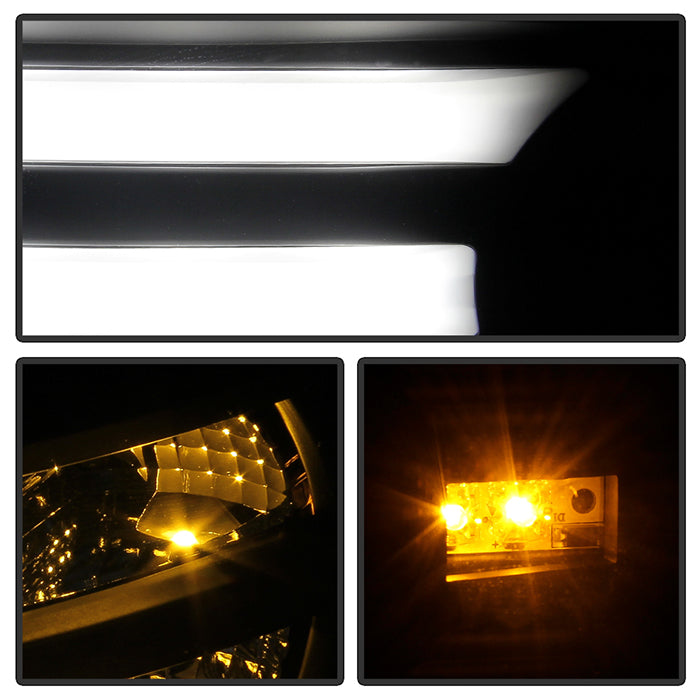 Spyder Dodge Ram 09-12 Projector Headlights Light Bar DRL Black PRO-YD-DR09-LBDRL-BK 5081001