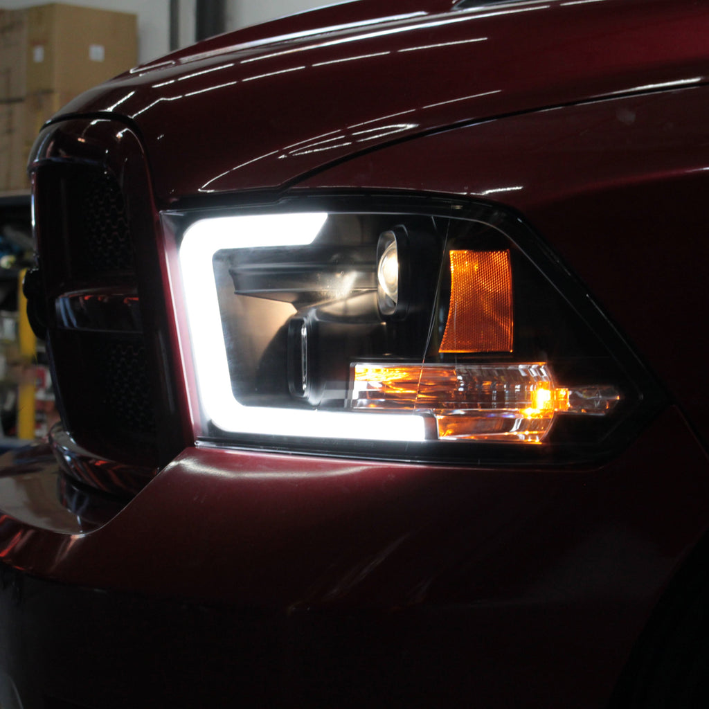 Spyder 09-16 Dodge Ram 1500 Version 2 Headlights Light Bar DRL Black PRO-YD-DR09V2-LBDRL-BK 5084811