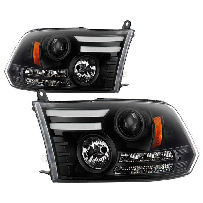 Spyder Dodge Ram 13-15 Projector Headlights Light Bar DRL Black PRO-YD-DR13-LBDRL-BK 5080912
