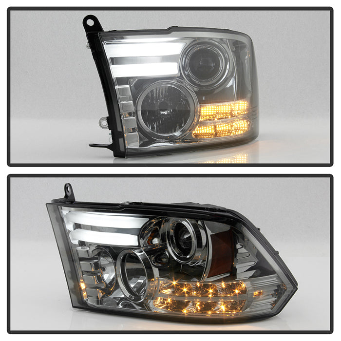 Spyder Dodge Ram 13-15 Projector Headlights Light Bar DRL Smoke PRO-YD-DR13-LBDRL-SM 5081735