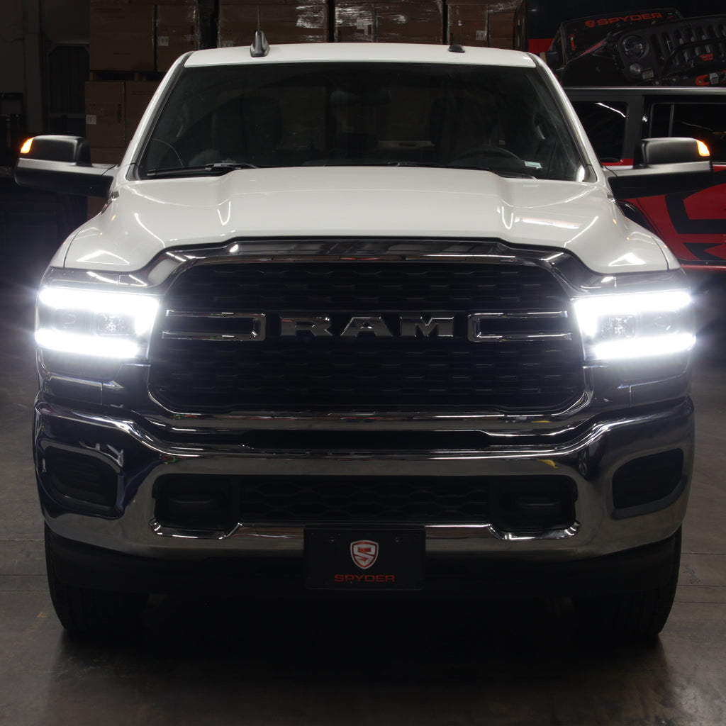 SPYDER 19-22 Dodge Ram 2500 (Halogen Only) Projector Headlights - Black PRO-YD-DR19HDHALSI-SEQ-BK 5088611