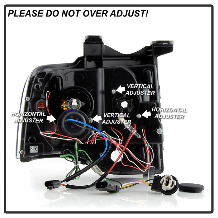 Spyder Ford Expedition 07-13 Projector Headlights Light Tube DRL Blk PRO-YD-FE07-LTDRL-BK 5079503
