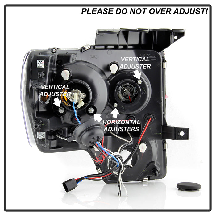 Spyder Ford F150 09-14 Projector Headlights Halogen Model- LED Halo LED Smke PRO-YD-FF15009-HL-SM 5010254
