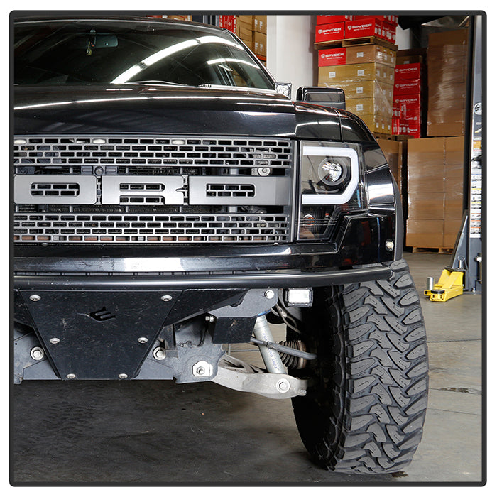 Spyder Ford F150 09-14 Projector Headlights Halogen Model- Light Bar DRL Blk PRO-YD-FF15009-LBDRL-BK 5077592