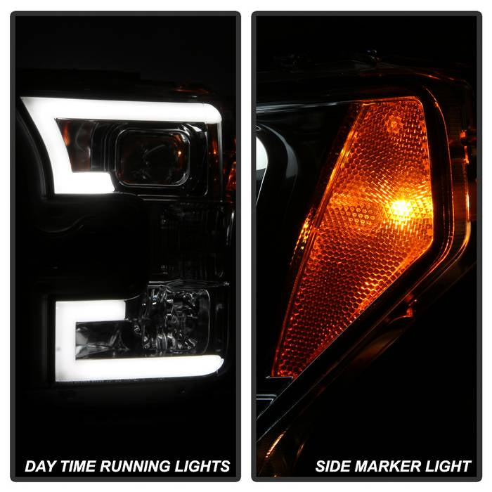 Spyder Ford F150 2015-2017 Projector Headlights - Light Bar DRL LED - Smoke PRO-YD-FF15015-LBDRL-SM 5083678