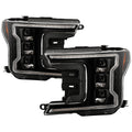 SPYDER 18-20 Ford F-150 Headlights - Halogen Model Only - DRL LED - Black PRO-YD-FF15018HALAP-SEQ-BK 5088475