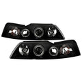 Spyder Ford Mustang 99-04 Projector Headlights LED Halo Black High H1 Low H1 PRO-YD-FM99-1PC-AM-BK 5010445