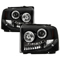 Spyder Ford F250/350/450 Super Duty 05-07 Projector Headlights LED Halo- LED Blk PRO-YD-FS05-HL-BK 5010544