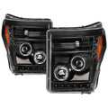 Spyder Ford Super Duty 11-16 Projector Headlights LEDHalo DRL All Black PRO-YD-FS11-HL-BKV2 5086013