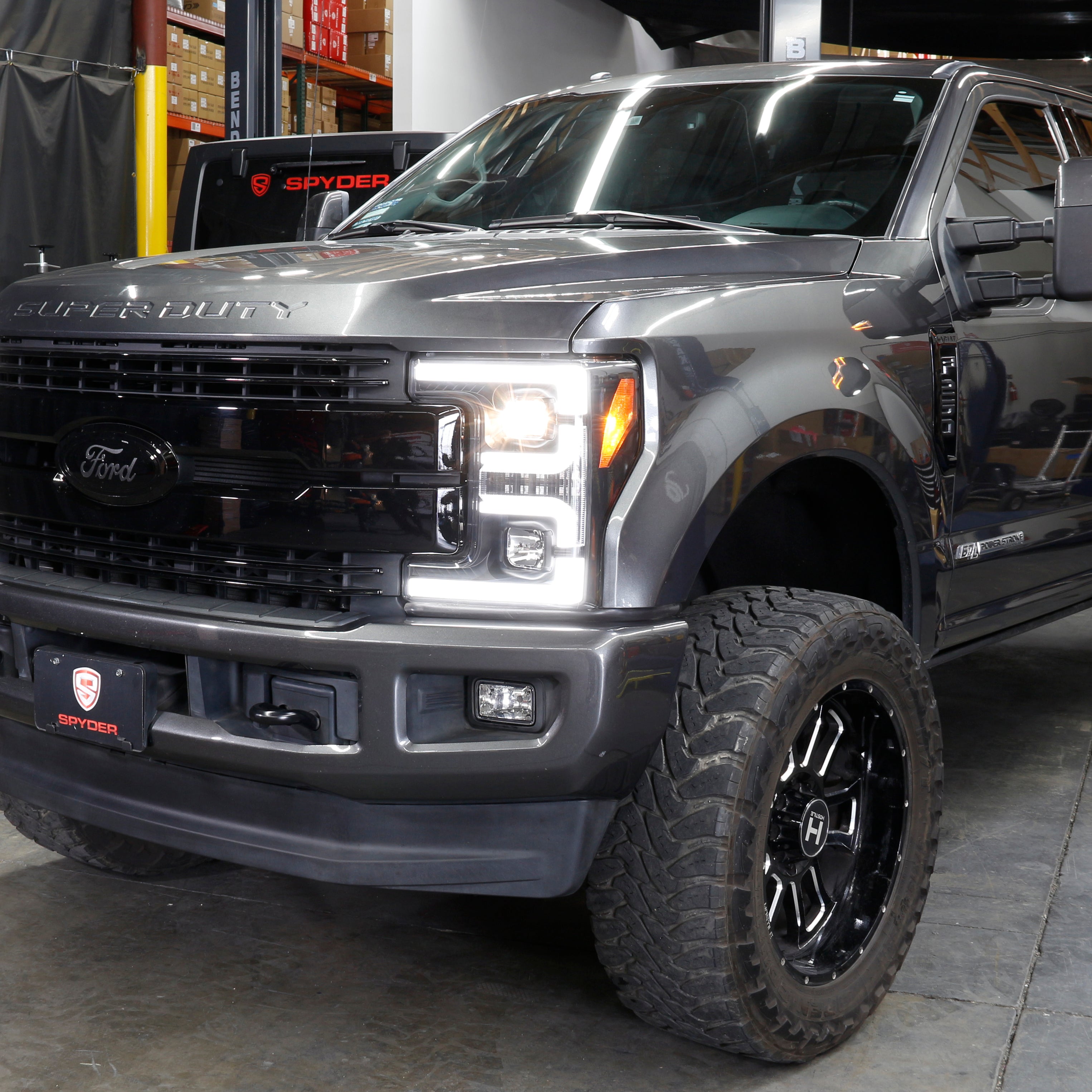 Spyder Ford F-250/F-350/F450 Super Duty 17-18 Projector Headlights Black PRO-YD-FS17-SBSEQ-BK 5086280