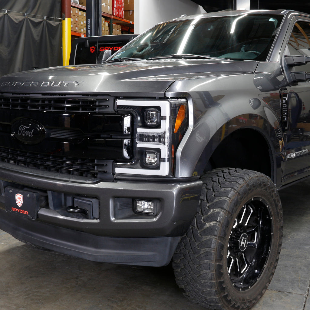 Spyder Ford F-250/F-350/F450 Super Duty 17-18 Projector Headlights Black PRO-YD-FS17-SBSEQ-BK 5086280