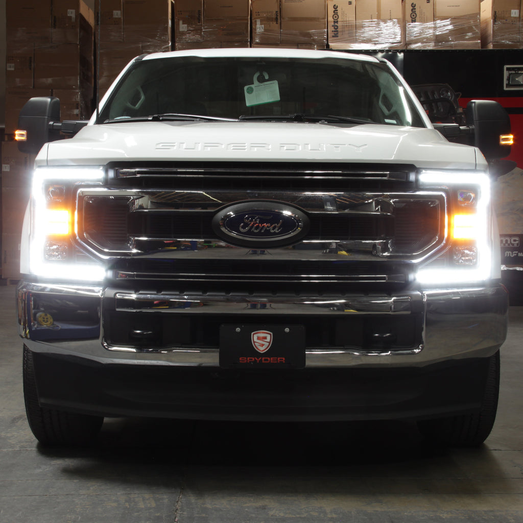 SPYDER Signature 20-22 Ford F250/F350 (Halogen) Proj. Headlights - Black (PRO-YD-FS20HALSI-SEQ-BK) 5088628