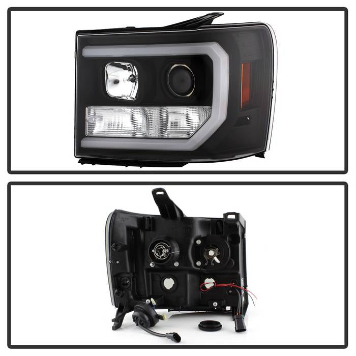 Spyder GMC Sierra 1500/2500/3500 07-13 V2 Projector Headlights- Black PRO-YD-GS07V2-LBDRL-BK 5083630
