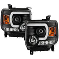 Spyder GMC Sierra 14-16 Projector Headlights Light Bar DRL Blk PRO-YD-GS14V2-LBDRL-BK 5080851
