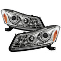 Spyder Honda Accord 08-12 4Dr Projector Headlights- LED Halo DRL Chrm PRO-YD-HA08-4D-HL-C 5010674