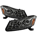 Spyder Honda Accord 08-12 4Dr Projector Headlights- LED Halo DRL Smke PRO-YD-HA08-4D-HL-SM 5010681