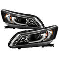 Spyder Honda Accord 2013-2015 4DR Projector Headlights Light Bar DRL Black PRO-YD-HA13-LBDRL-BK 5080530