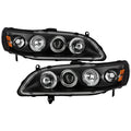 Spyder Honda Accord 98-02 1PC Projector Headlights LED Halo Amber Reflctr Blk PRO-YD-HA98-AM-BK 5010728