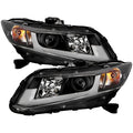 Spyder Honda Civic 2012-2014 Projector Headlights - Light Bar DRL Black PRO-YD-HC12-DRL-BK 5076519