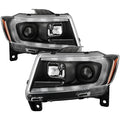SPYDER 11-13 Jeep Grand Cherokee (Xenon/HID Model Only) Light Bar Projector Headlights - Black 5087737