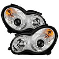 Spyder Mercedes Benz C-Class 01-05 4 DrProjector Headlights Halogen-LED Halo Chrm PRO-YD-MBW203-HL-C 5011268