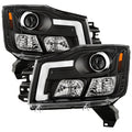 Spyder 04-15 Nissan Titan / 04-07 Nissan Armada V2 Projector Headlights - Black PRO-YD-NTI04-DRL-BK 5085504
