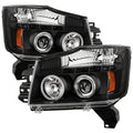 Spyder Nissan Titan 04-14/Armada 04-07 Projector Headlights LED Halo LED Blk PRO-YD-NTI04-HL-BK 5011572
