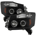 Spyder Nissan Titan 04-14 Projector Headlights LED Halo LED Blk Smke PRO-YD-NTI04-HL-BSM 5078605