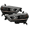 SPYDER 14-20 Toyota 4Runner Projector Headlights w/Seq. LED Turn Sig. LED White Light Bar Park Light 5088154