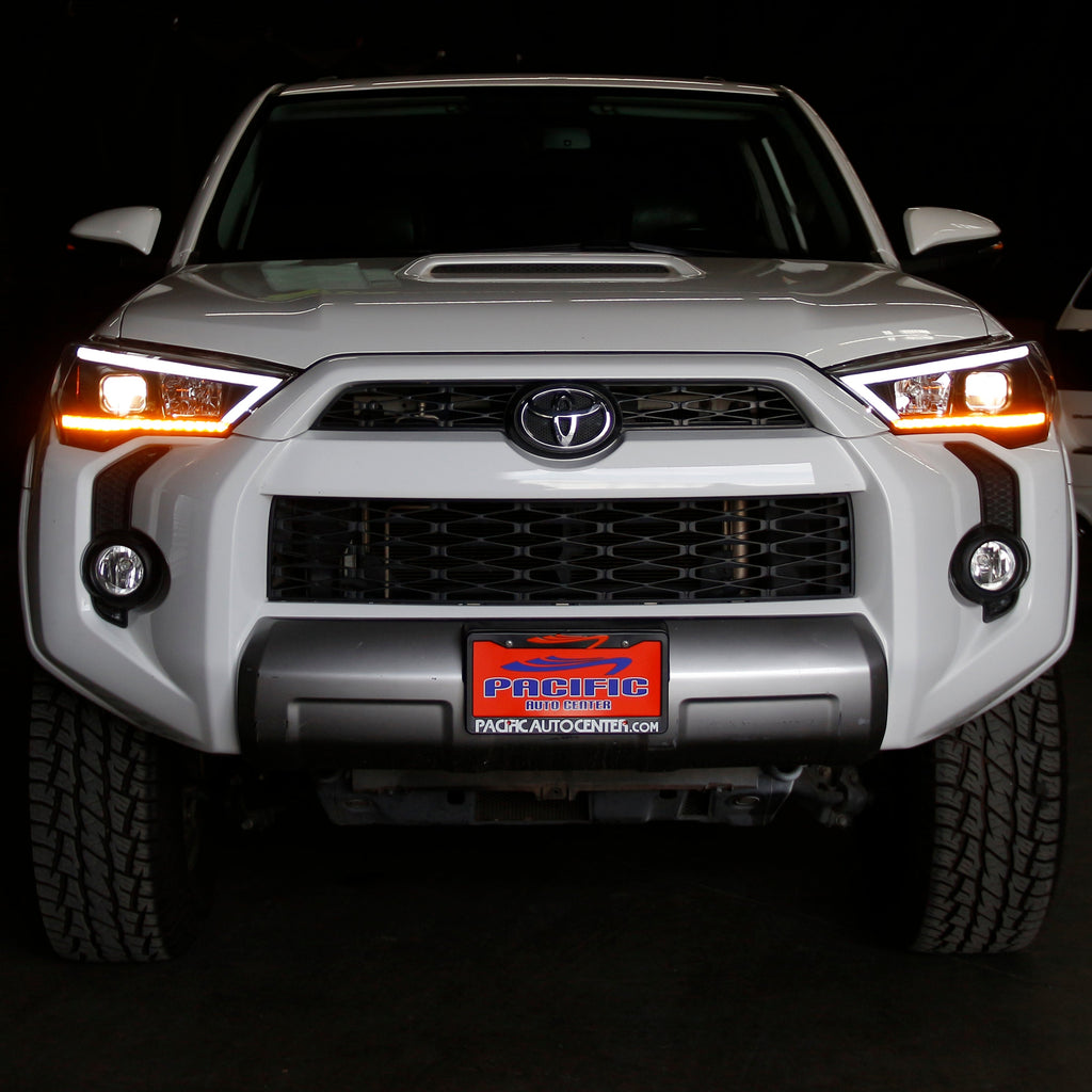 SPYDER 14-20 Toyota 4Runner Projector Headlights w/Seq. LED Turn Sig. LED White Light Bar Park Light 5088154