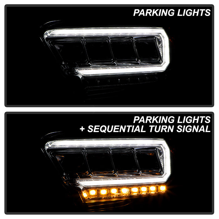 Spyder 16-20 Toyota Tacoma Halogen Model Only High-Power LED Headlights - Chrome PRO-YD-TT16HALAP-C 5088369