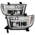 Spyder 07-13 Toyota Tundra V2 Light Bar DRL Projector Headlights - Chrome (PRO-YD-TTU07V2-LB-C) 5084651