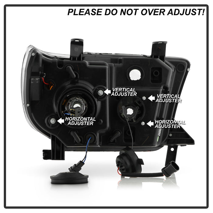 Spyder 07-13 Toyota Tundra V2 Light Bar DRL Projector Headlights - Chrome (PRO-YD-TTU07V2-LB-C) 5084651