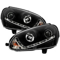 Spyder Volkswagen GTI 06-09/Jetta 06-09 Halogen Model Only - DRL Black PRO-YD-VG06-DRL-BK 5017505