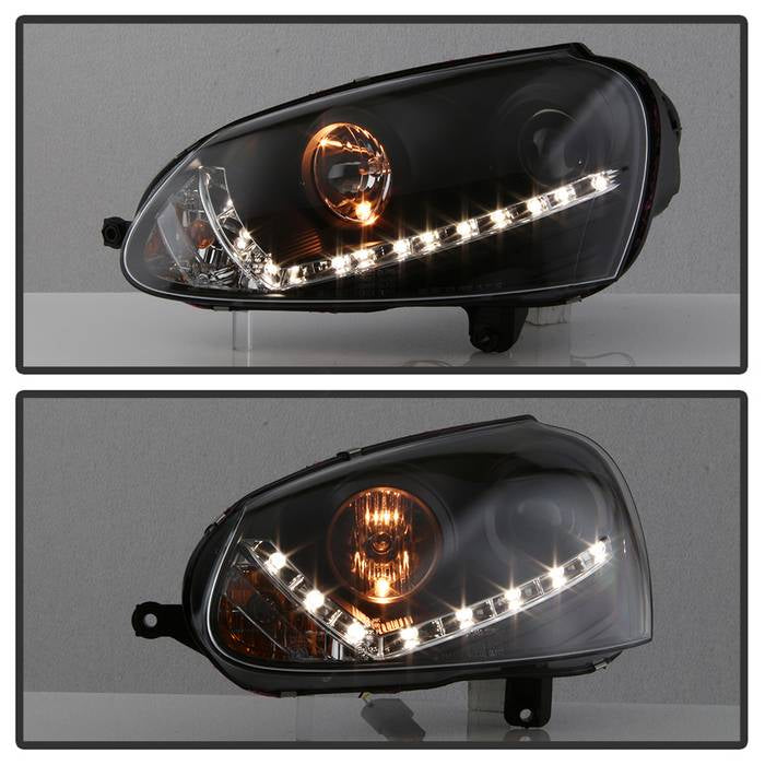 Spyder Volkswagen GTI 06-09/Jetta 06-09 Xenon/HID Model Only - DRL Black PRO-YD-VG06-HID-DRL-BK 5017529