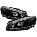 Spyder Volkswagen Golf/GTI 10-13 Projector Headlights Halogen Model- DRL Blk PRO-YD-VG10-DRL-BK 5012111