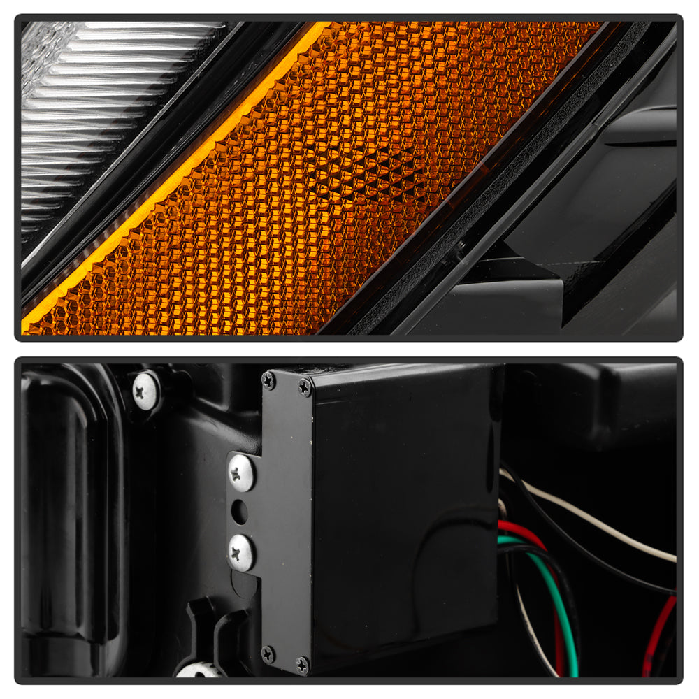Spyder Volkswagen Golf VII 14-16 Projector Headlights DRL LED Blk Stripe Blk PRO-YD-VG15-BLK-DRL-BK 5080578