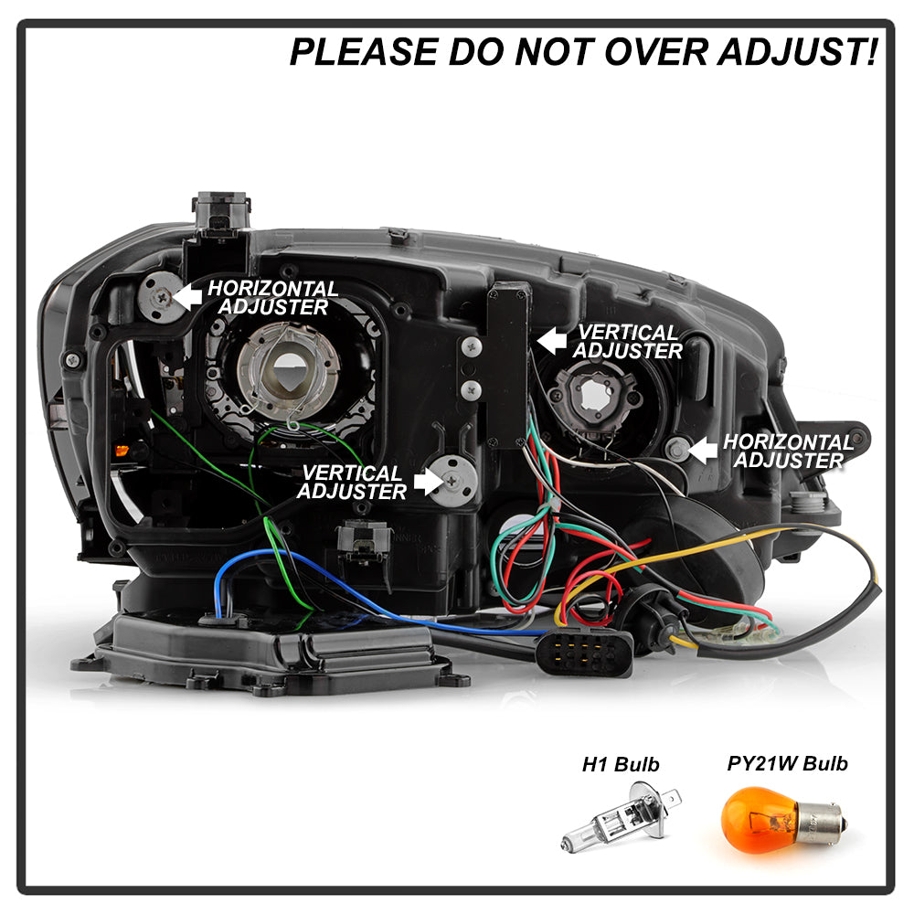 Spyder Volkswagen Golf VII 14-16 Projector Headlights DRL LED Blk Stripe Blk PRO-YD-VG15-BLK-DRL-BK 5080578