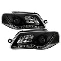 Spyder Volkswagen Passat 06-08 Projector Headlights DRL Black High H1 Low H1 PRO-YD-VP06-DRL-BK 5012326