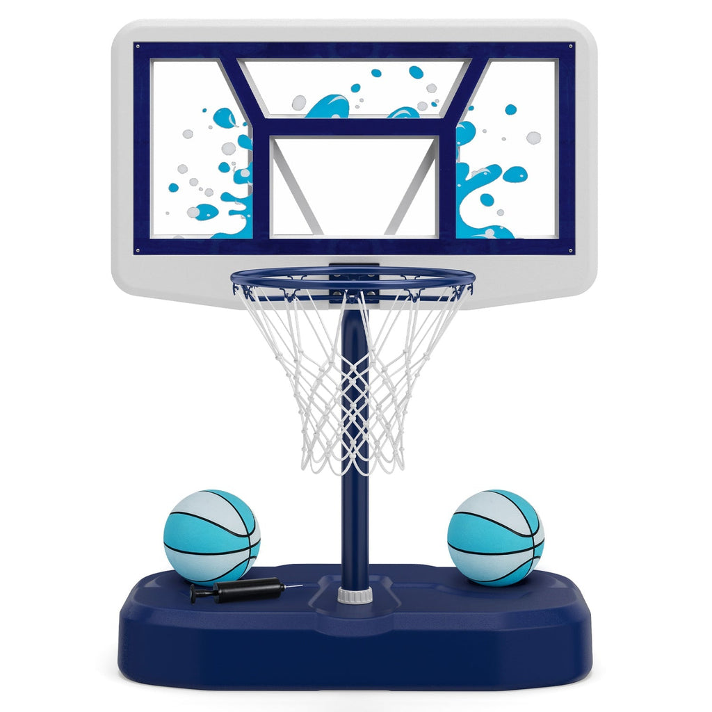 Pool Basketball Hoop Set with 2 Balls and Pump