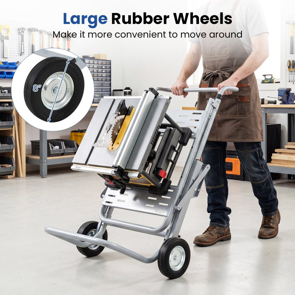Portable Table Saw Stand with Rolling Wheels - Foldable