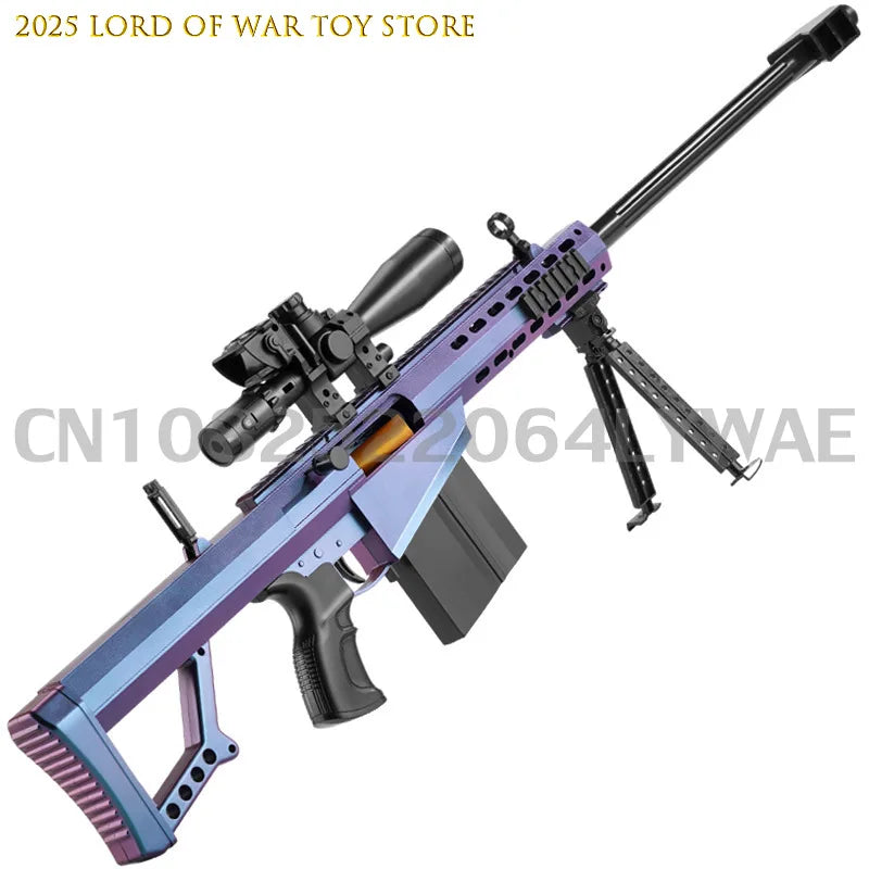 Barrett Sniper Rifle Toy Gun Realistic Soft Bullet Gun Big Manual Blaster Airsoft Weapons Adults Boys Outdoor Games CS Fighting